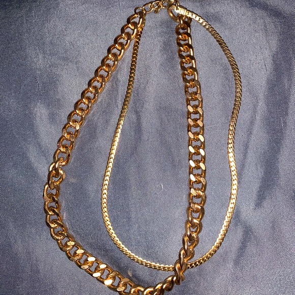 gold chocker layered necklace - Picture 1 of 2